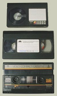 Beta VHS ve Video 2000 kaset örnekleri